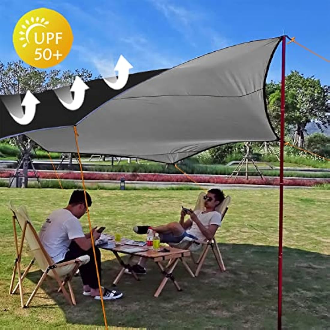 Jolof Store 5x5m Waterproof Octagon Camping Tarp – UV Sun Shelter