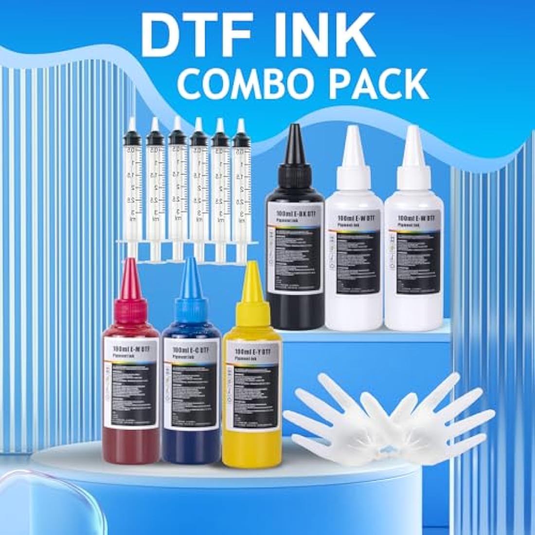 LCL DTF Ink Refill Kit for Epson Printers | 600ml CMYKWW Heat Transfer