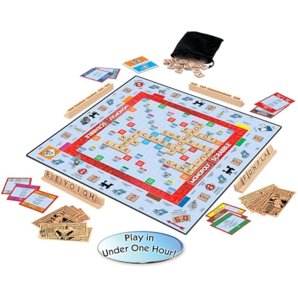 Monopoly Scrabble Mashup Board Game – Fast-Play Strategy Word Game