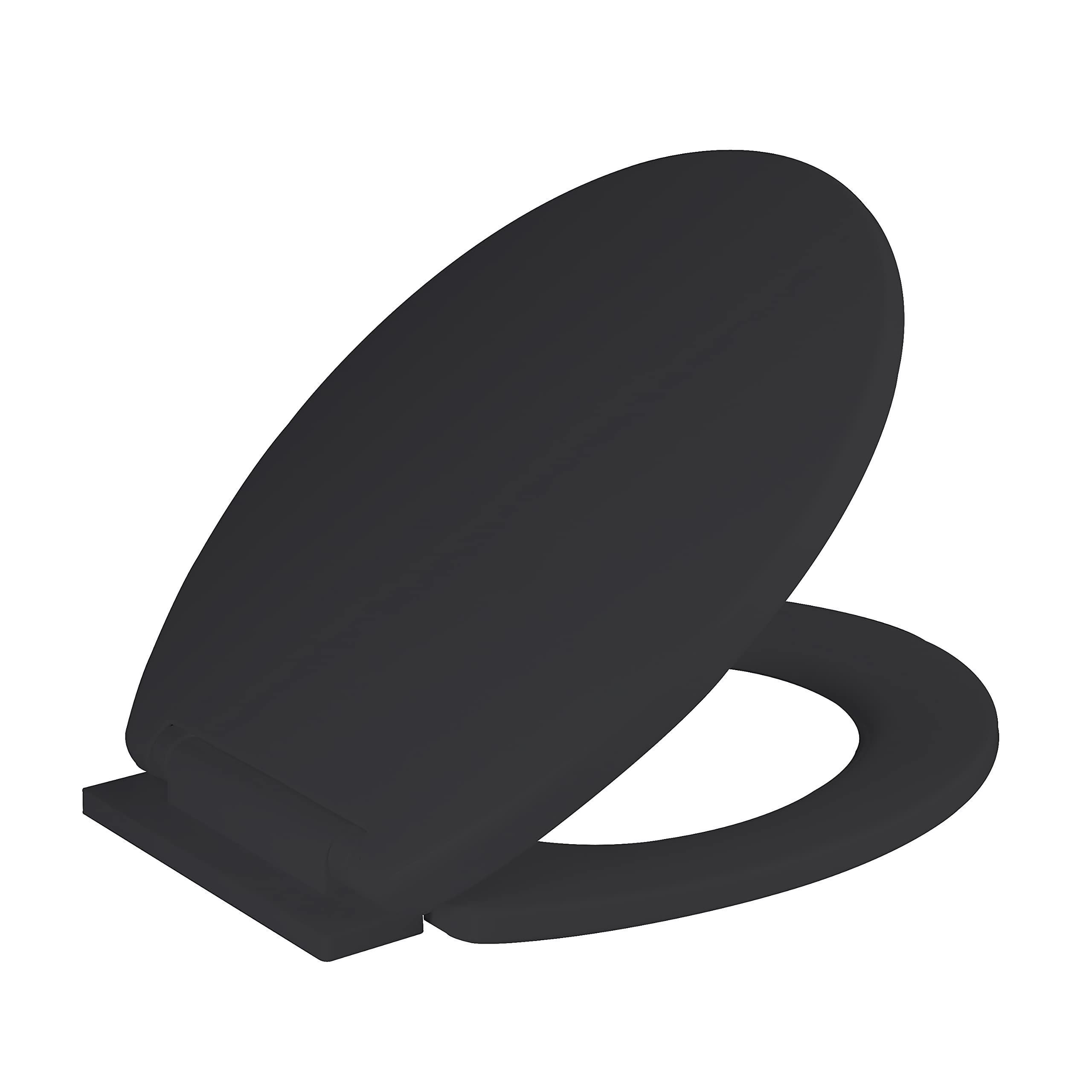 Ram Black Soft Close Toilet Seat | O-Shaped Quick Release Bathroom Seat