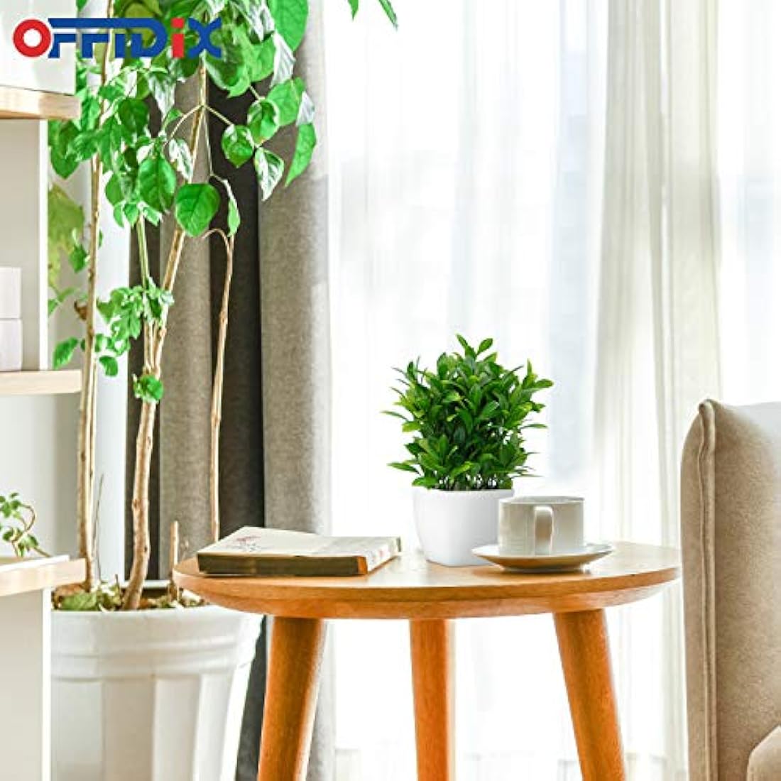 Jolof Store Artificial Eucalyptus Plant with Square Vase for Desk Decor
