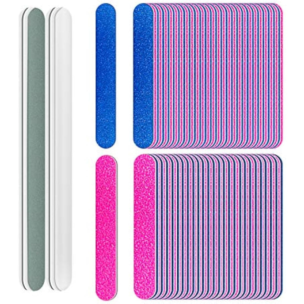 100 Pcs Disposable Nail Files | 180/240 Grit Emery Boards