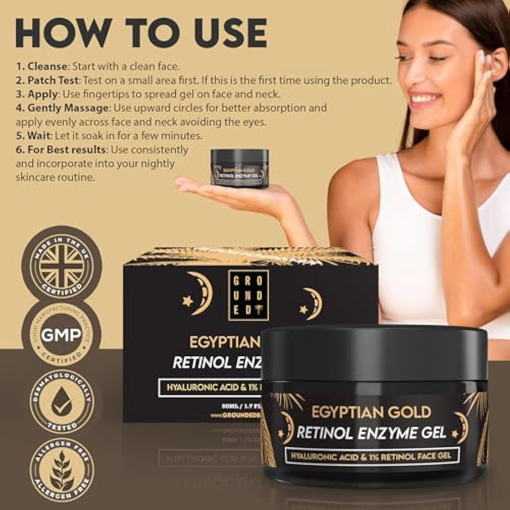 Grounded Body Retinol & Collagen Anti-Aging Face Gel for Fine Lines