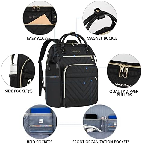 VANKEAN 17.3 Inch Laptop Backpack | Waterproof RFID Travel Daypack