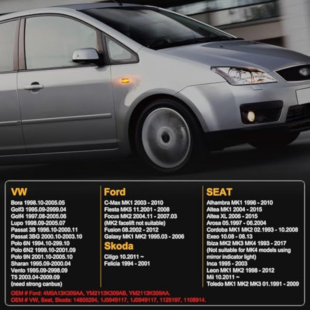 Jolof Store Dynamic LED Side Indicator – Amber Smoke Turn Signal Light