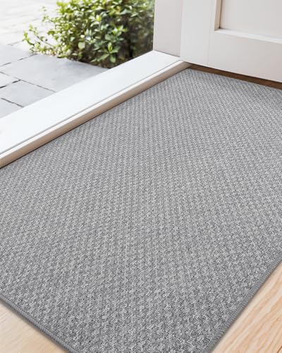 COLOR&GEOMETRY Indoor Door Mat – 122x183cm Non-Slip Absorbent Rug, Grey