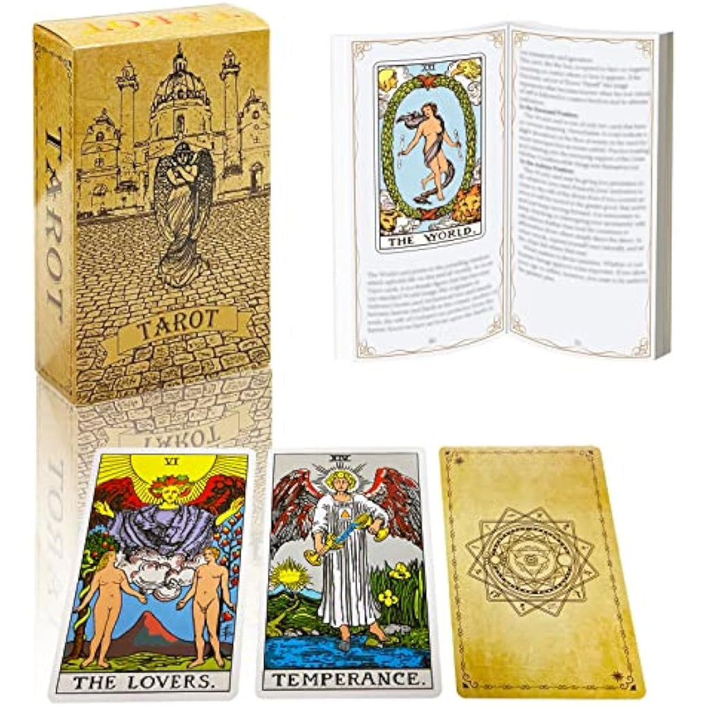 Tarot Cards Deck with Guidebook - 78 Classic Durable Cards