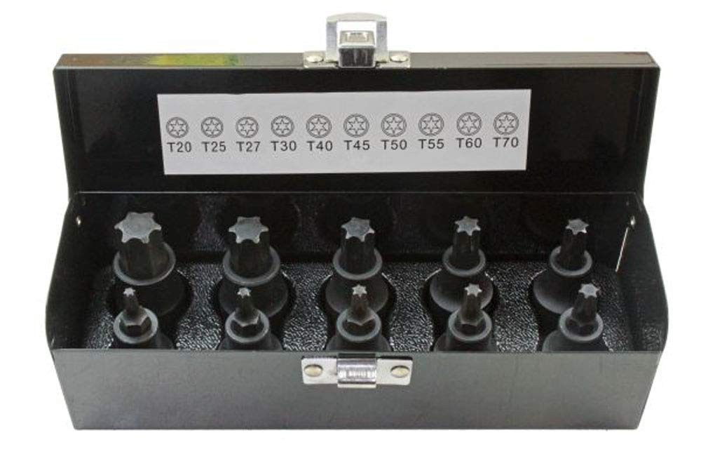 US PRO 10pc 1/2" Dr Impact Torx Bit Socket Set T20-T70 | S2 Steel
