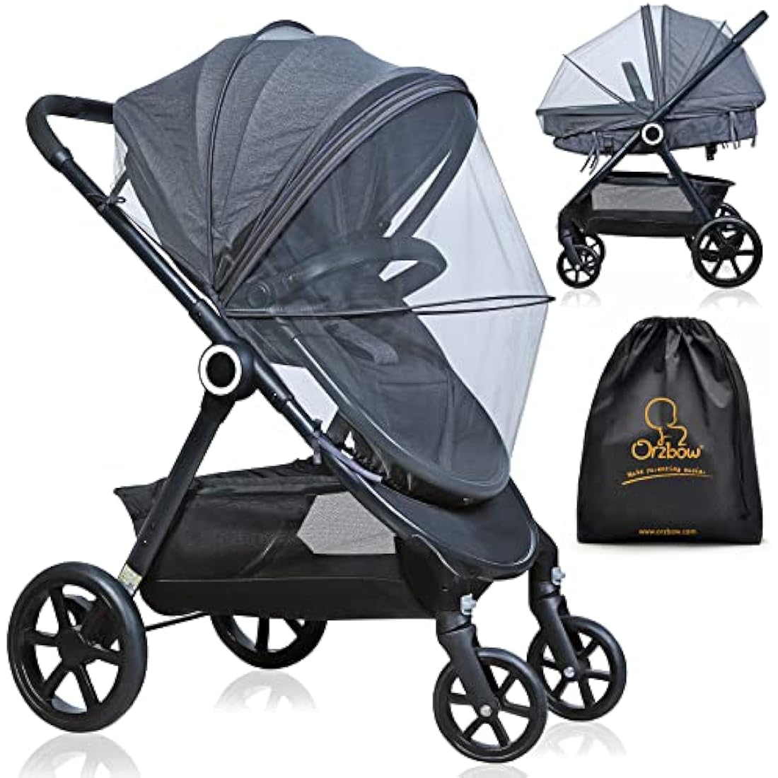 Orzbow Universal Baby Mosquito Net for Strollers | Breathable Mesh Cover
