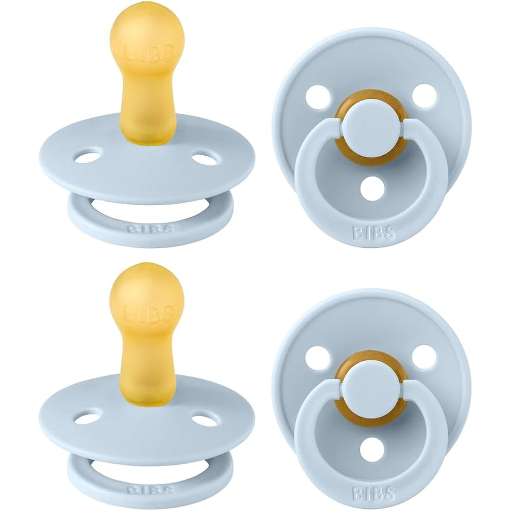 BIBS Colour Pacifier 4-Pack | Natural Rubber Latex Soothers | Size 2