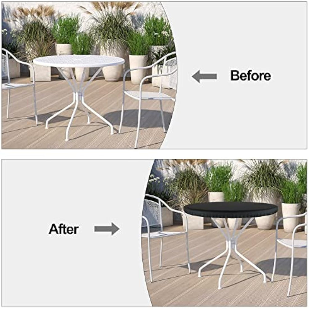 Jolof Store Round Patio Table Cover – 114cm Waterproof 600D Oxford
