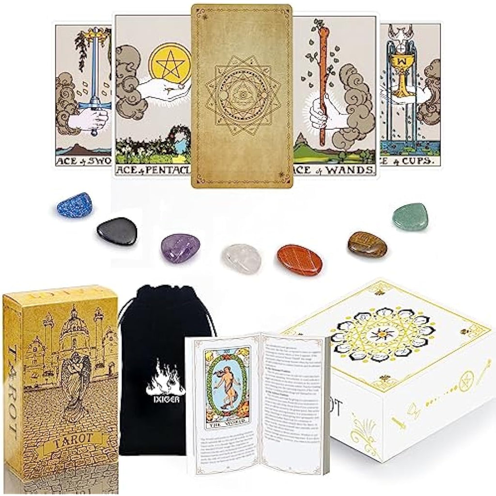 IXIGER Tarot Cards for Beginners Set with Guidebook and Chakra Stones