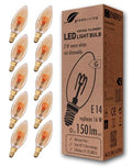 greenandco E14 C35 LED Vintage Filament Bulb | 2000K Warm White | 10-Pack