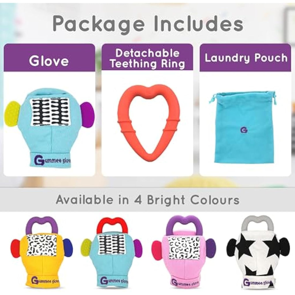 Gummee Glove Baby Teething Mitten – Detachable Silicone Teether (3-6 Months)