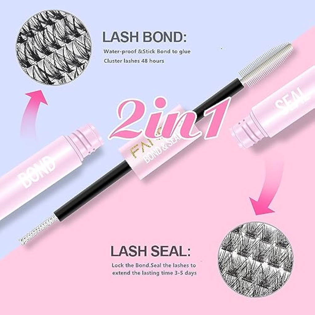 FANDIQ Lash Bond and Seal | Waterproof Cluster Eyelash Glue for DIY Extensions