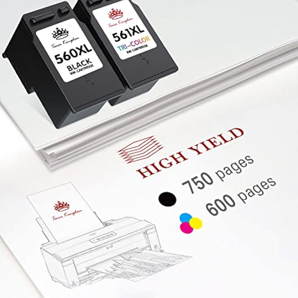 Toner Kingdom PG-560XL CL-561XL Ink Cartridges for Canon Pixma TS5350