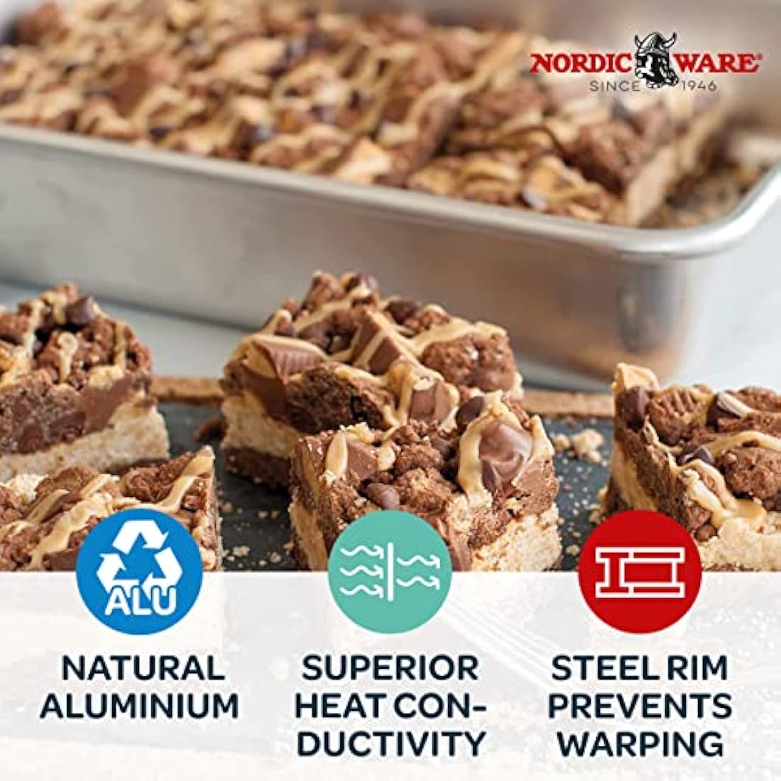 Nordic Ware Naturals 9x13 Rectangular Cake Pan | Aluminum Bakeware