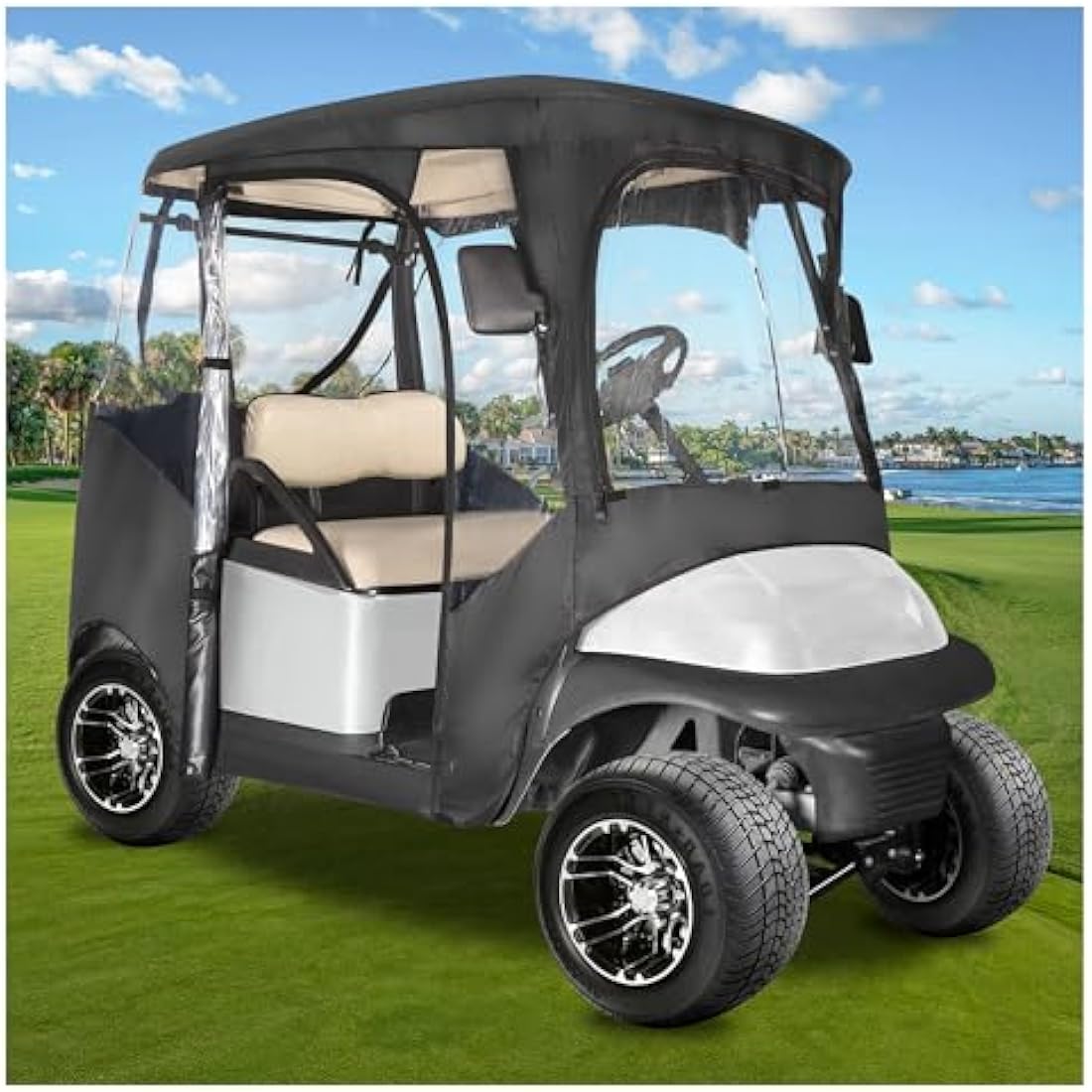 2-Seater Club Car Enclosure - 600D Waterproof Golf Cart Cover