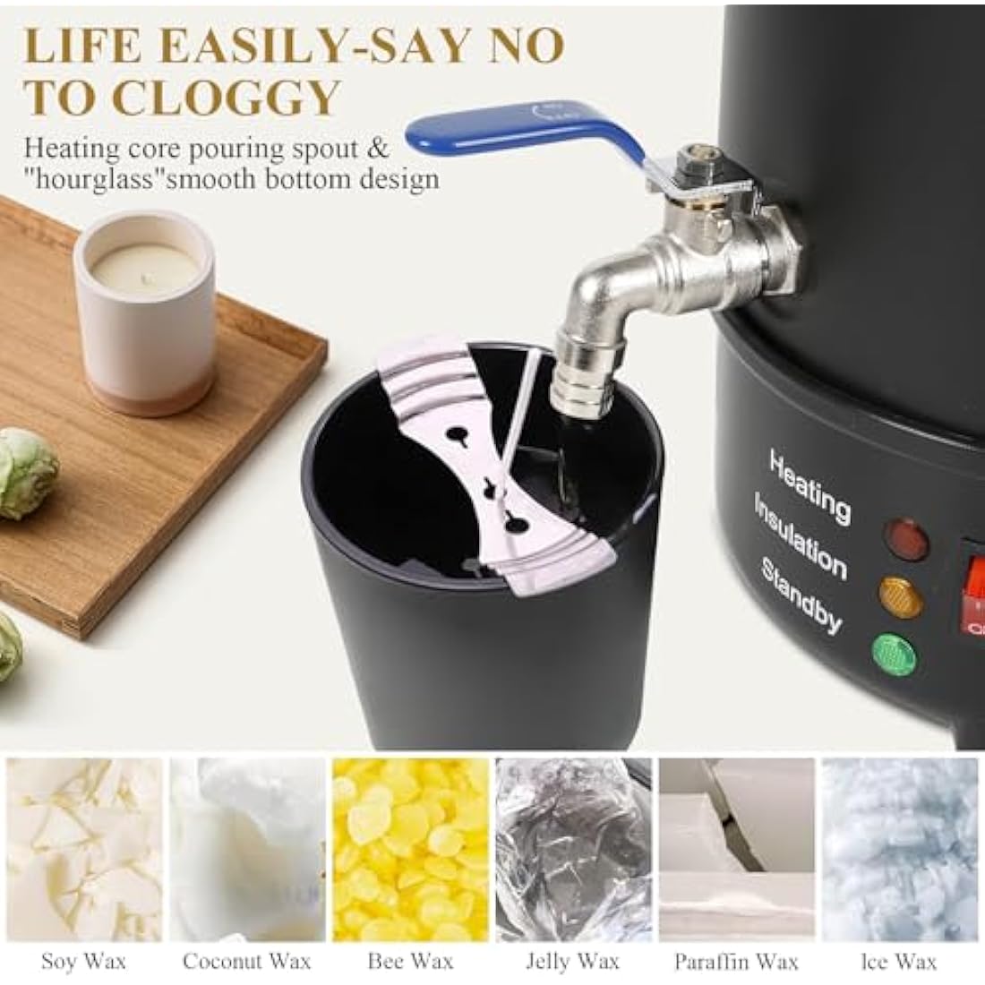 6L Electric Wax Melter – 1000W Candle Making Pot with Spout