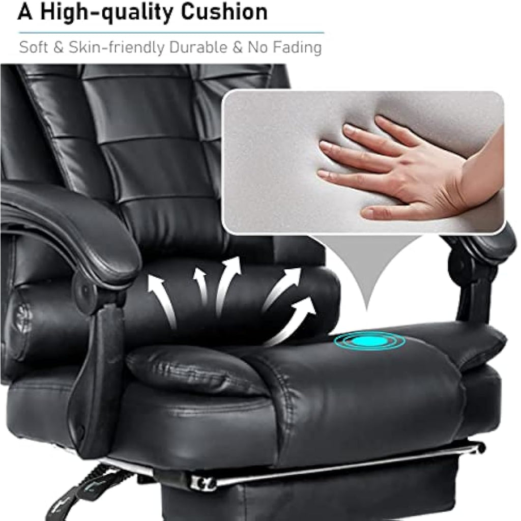 Blisswood Executive Office Chair – Ergonomic Reclining PU Leather Black