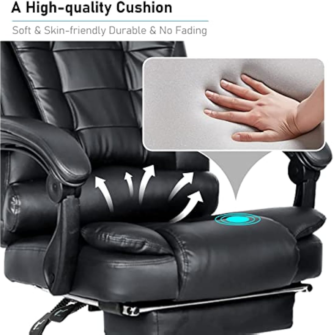 Blisswood Executive Office Chair – Ergonomic Reclining PU Leather Black