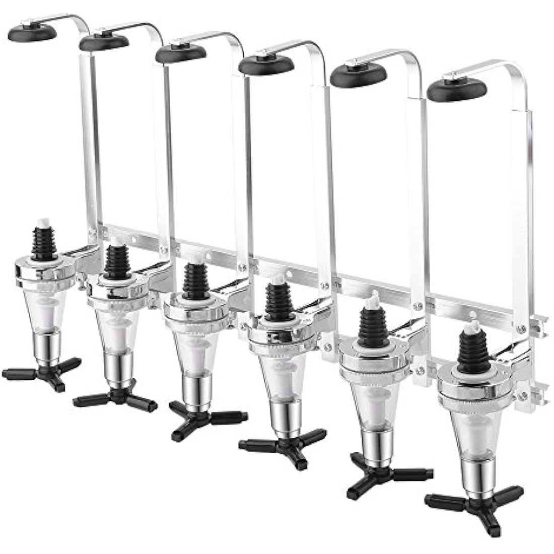 Crystals 6 Bottle Wall Mounted Drink Optic Dispenser Bar Butler