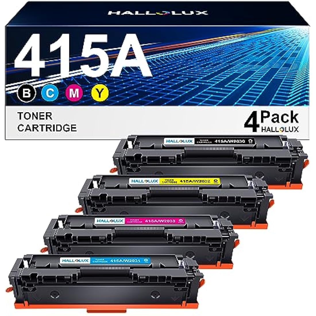 HALLOLUX 415A Toner Cartridges for HP Color LaserJet Pro M479 M454 | 4-Pack