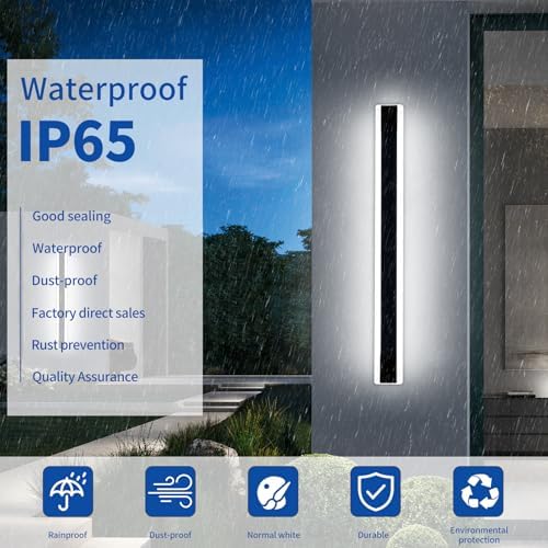 Mikeru 120cm Outdoor LED Wall Sconce | IP65 Waterproof Black Light 2-Pack