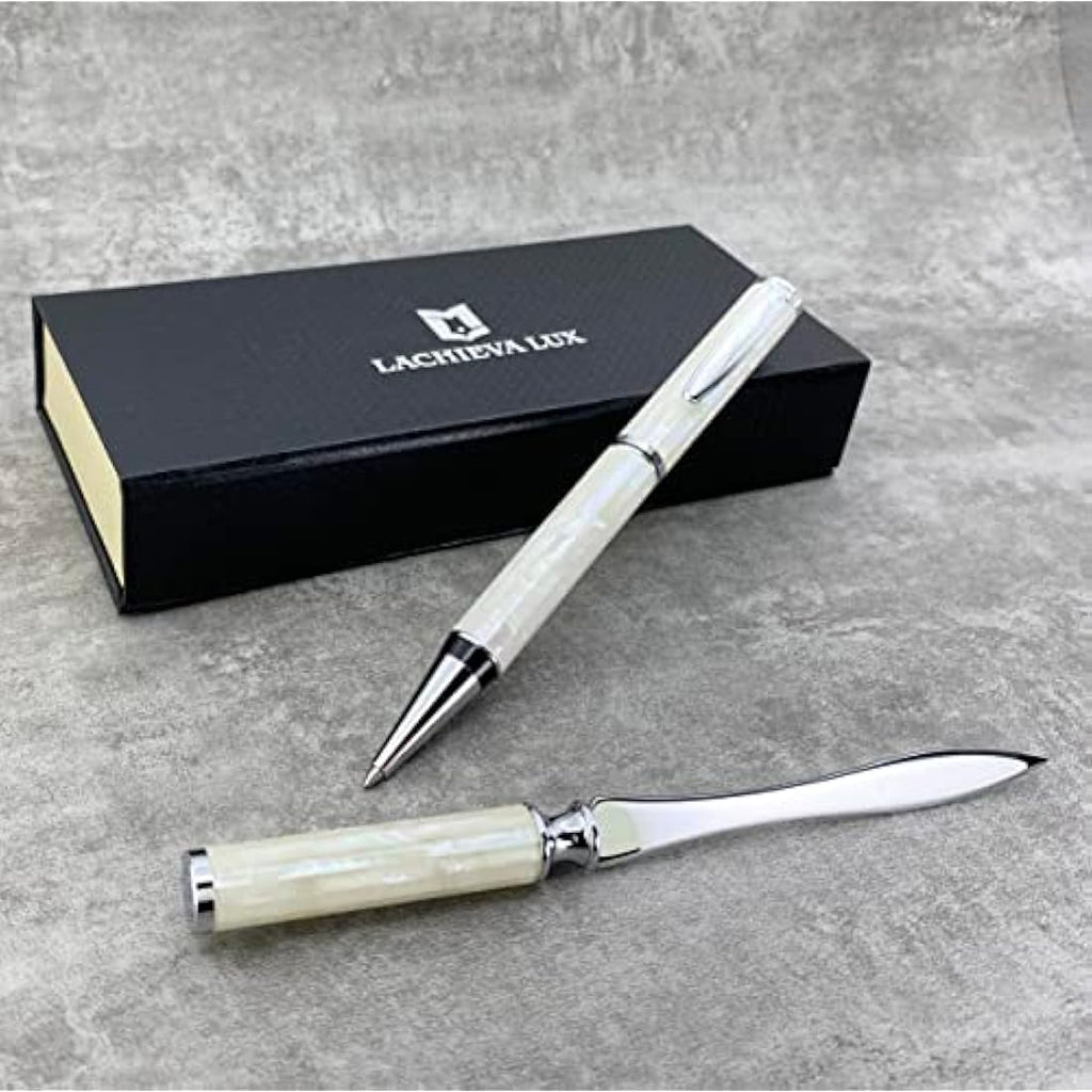 LACHIEVA LUX Mother of Pearl Ballpoint Pen & Letter Opener Gift Set