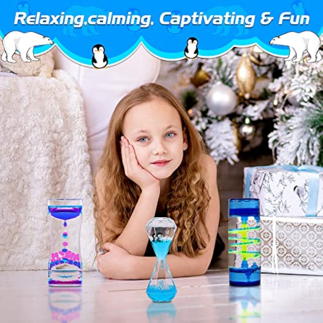 Jolof Store Liquid Motion Bubbler Sensory Toy - 3 Pack Calming Timer