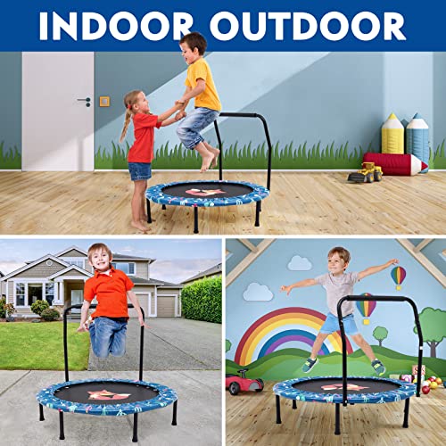 38" Kids Mini Trampoline | Foldable Bungee Rebounder - Green