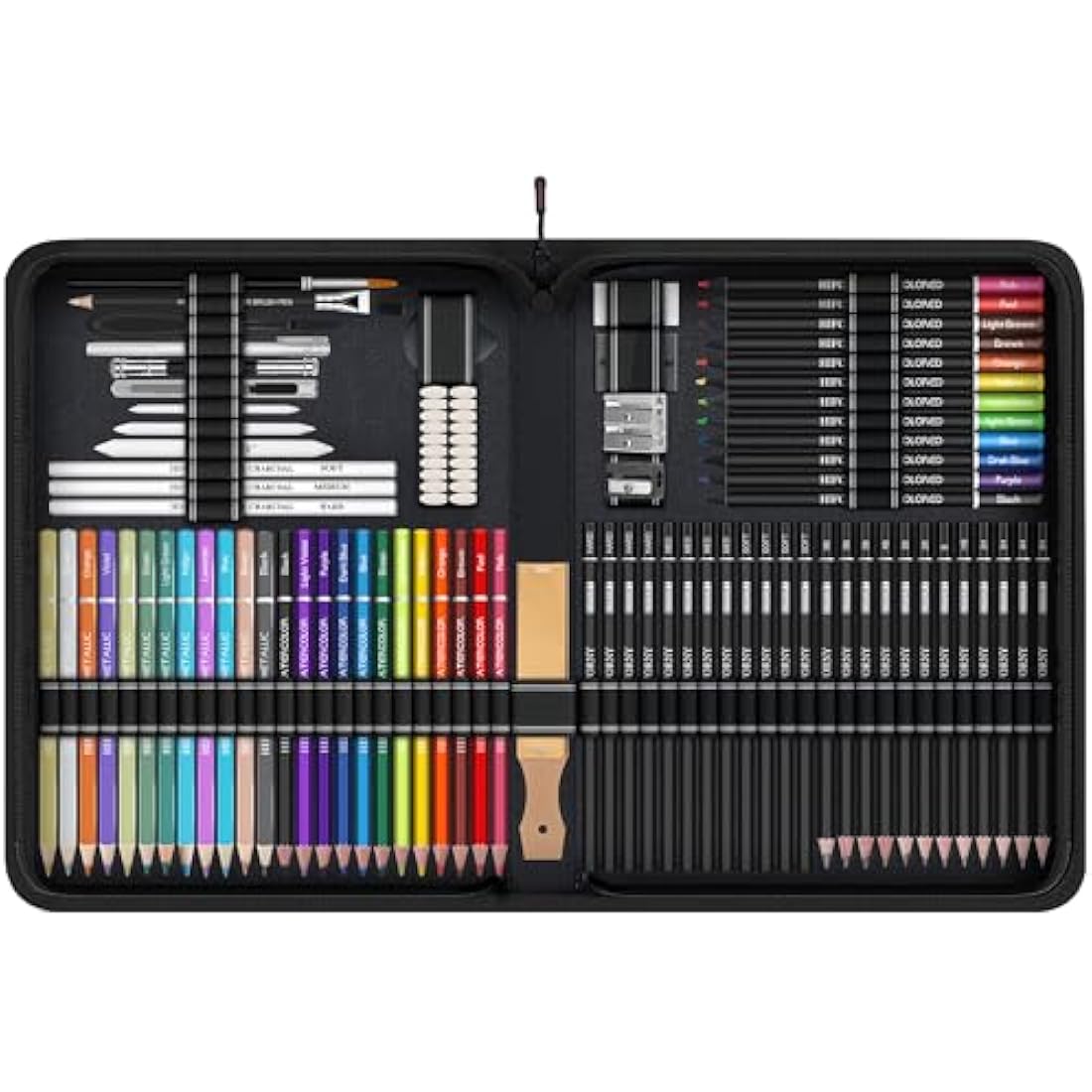 HIFORNY 100-Piece Professional Drawing & Sketching Set with Sketchbook