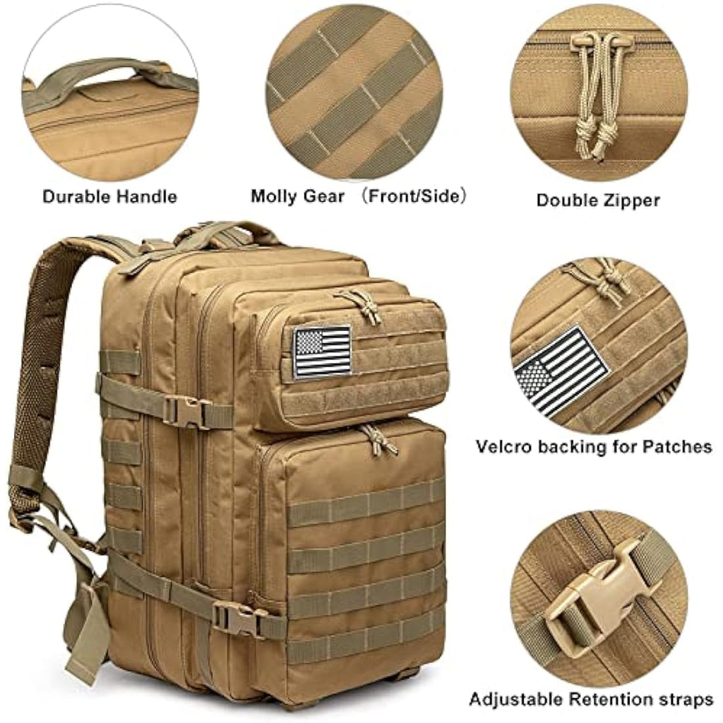G4Free 40L Tactical Molle Backpack – Durable 1000D Hiking Assault Pack