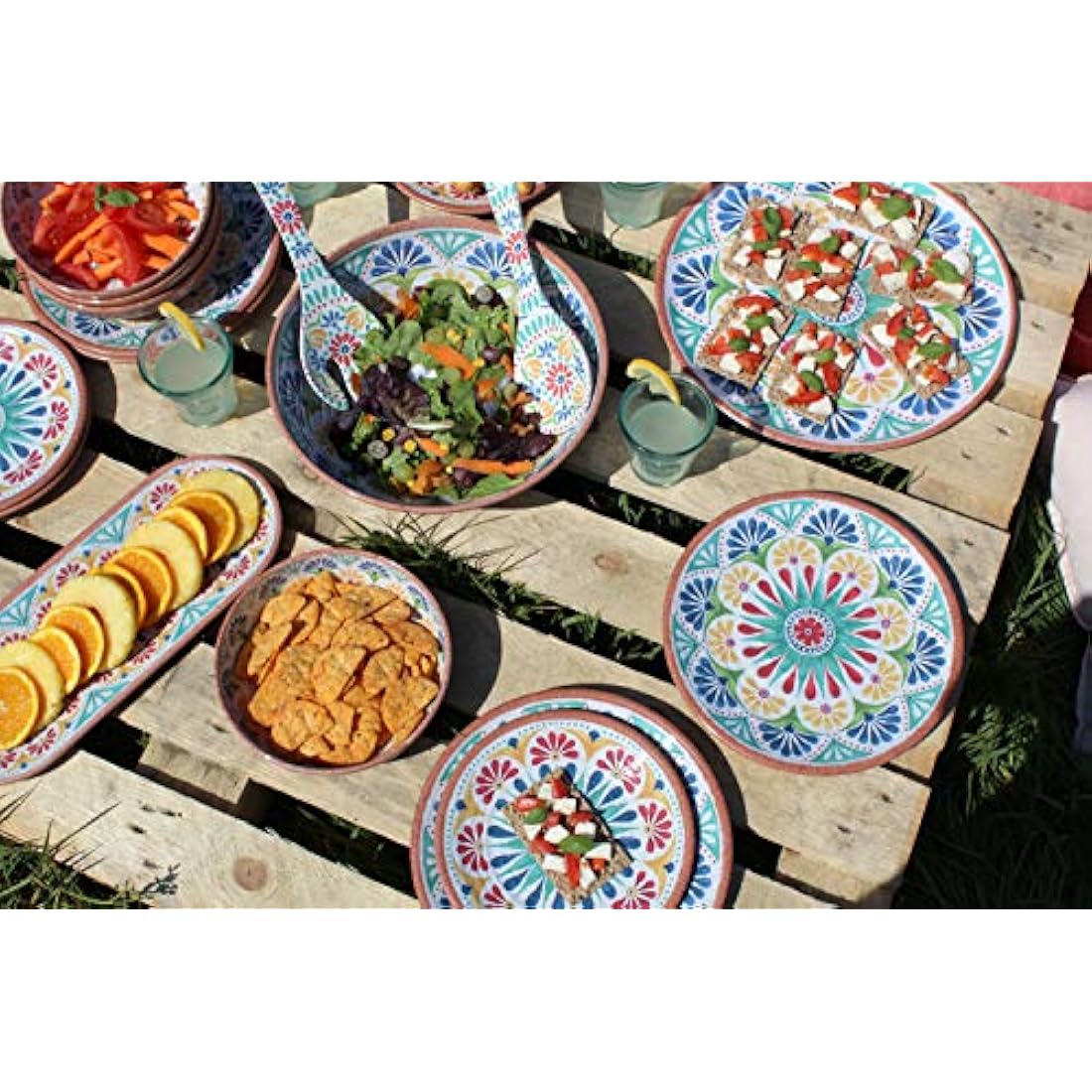 Auntie Morags Rio Medallion Melamine Cereal & Pasta Bowls – Set of 4