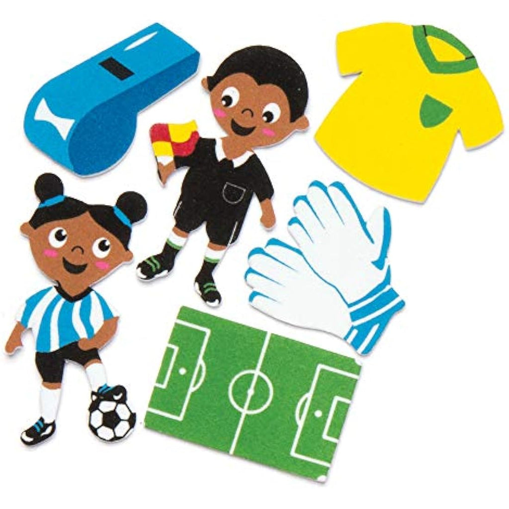 Baker Ross Football Foam Stickers for Kids Crafts - 120 Pack, Asst Colours