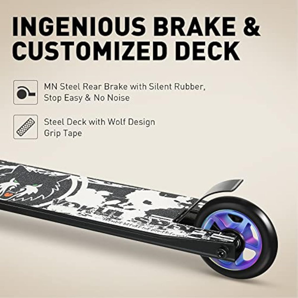 Joycruise Stunt Scooter - Pro Trick Scooter for Kids & Teens, 100mm Wheels