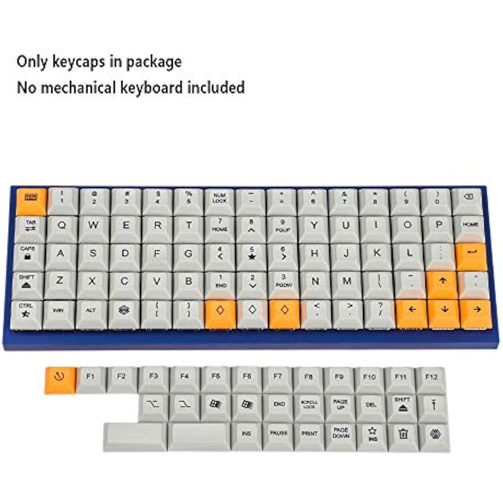YMDK DSA Dye Sub PBT Keycaps for Ortholinear MX Keyboards | 107 Keys