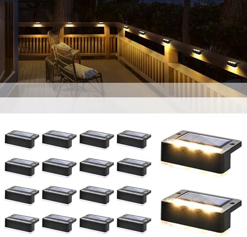 Solpex Solar Step Lights 16 Pack | IP65 Waterproof LED Fence Deck Lights