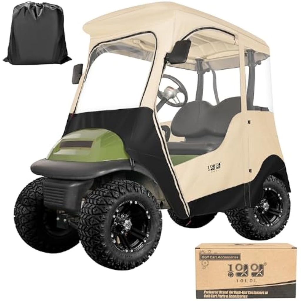 10L0L 2-Passenger Golf Cart Enclosure for Club Car Precedent | 600D Beige
