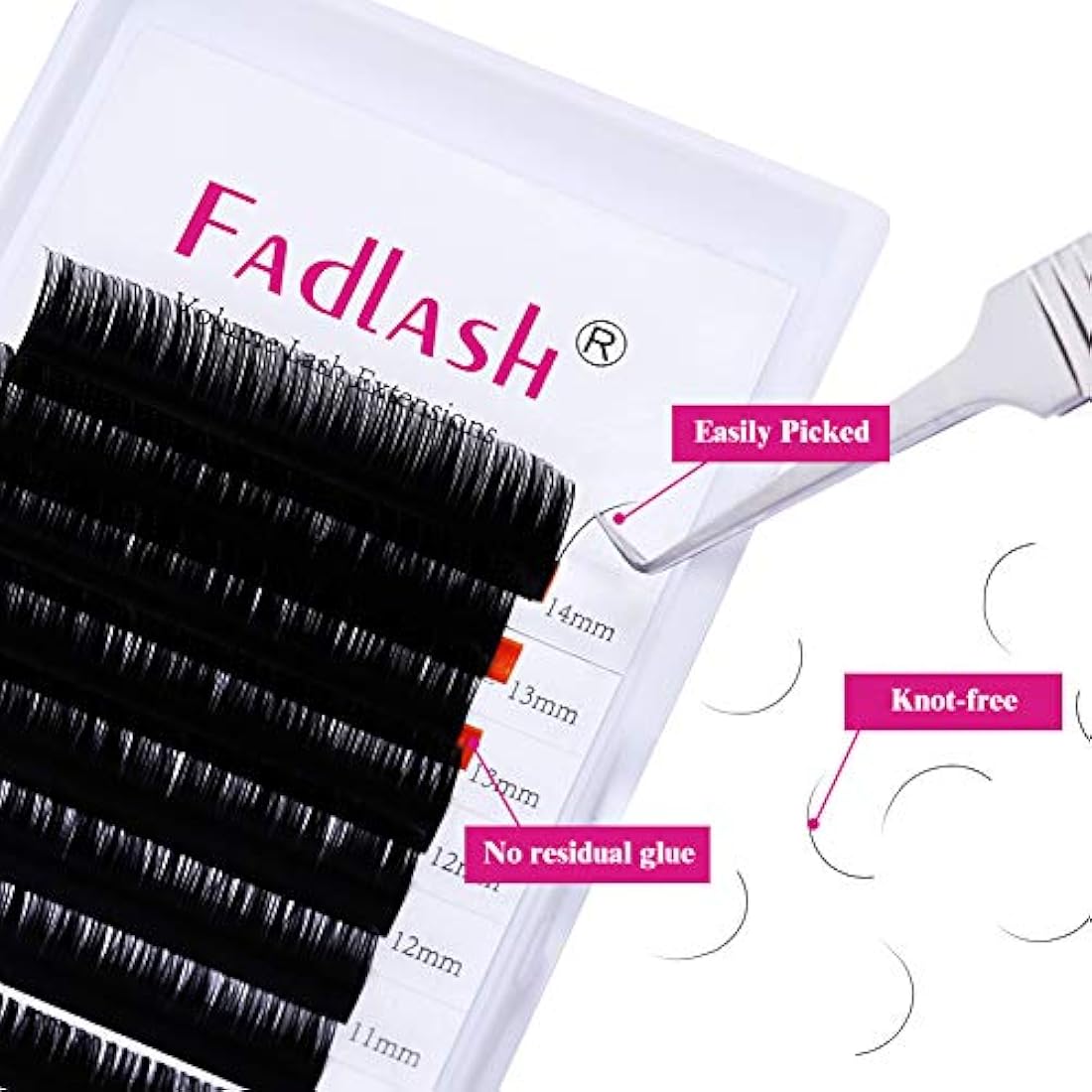 Fadlash Classic Eyelash Extensions | 0.10mm D Curl Matte Black Lashes