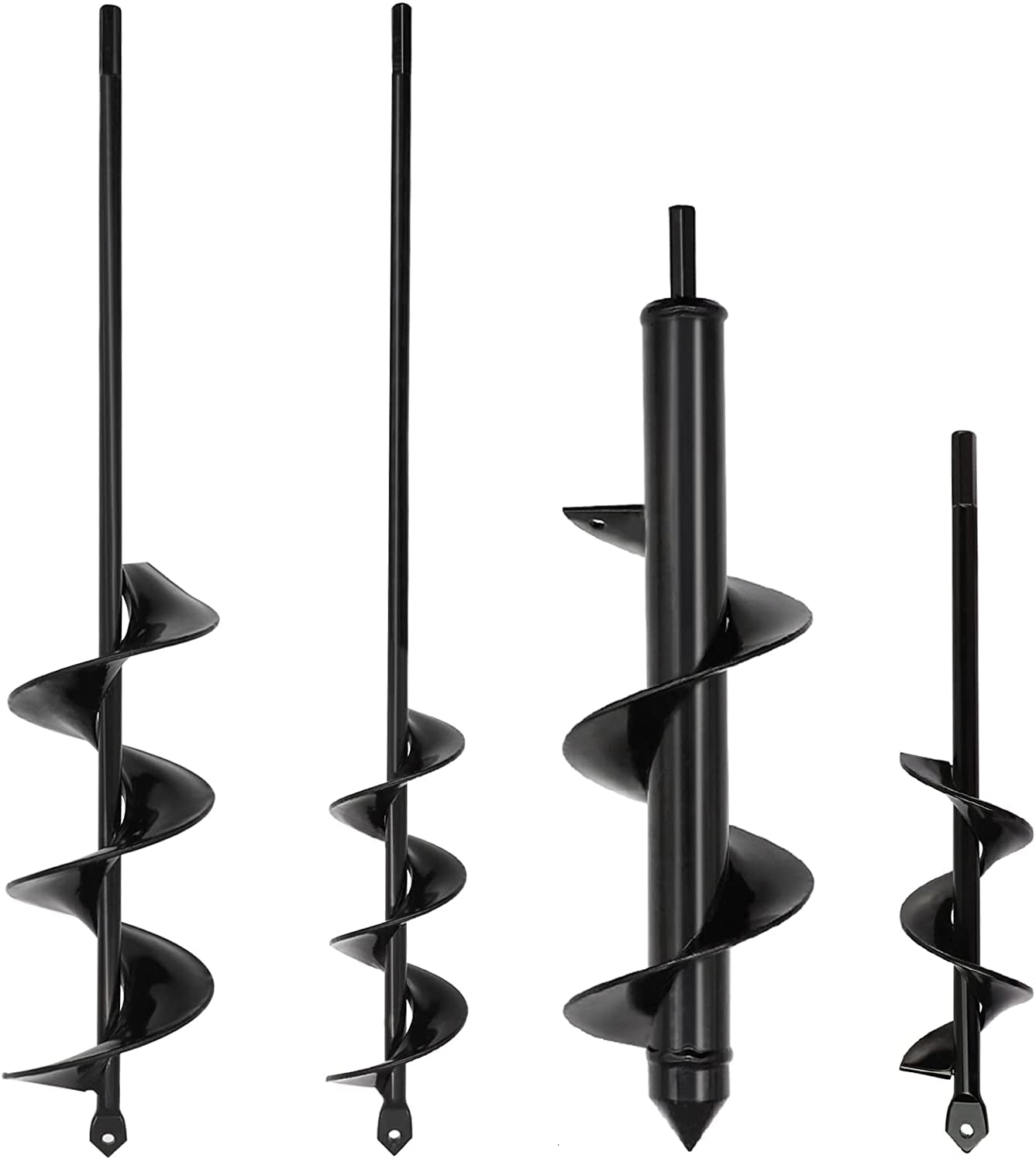 SYITCUN Garden Auger Drill Bit 4-Piece Set | Heavy Duty Bulb Planter