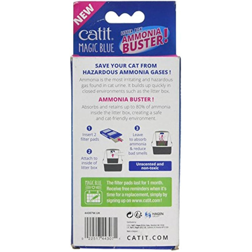 Catit Magic Blue Ammonia Buster – Natural Cat Litter Box Odor Filter