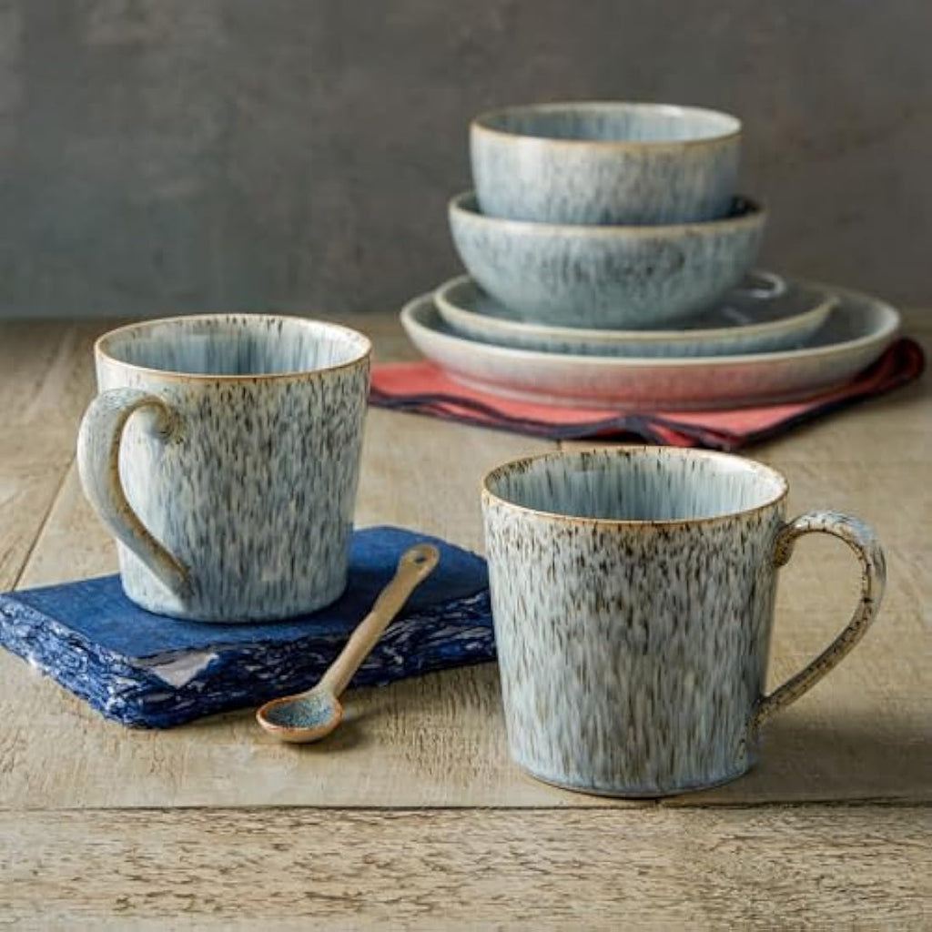 Denby Halo Speckle Stoneware Coffee Mug Set of 2 – 390ml Ceramic