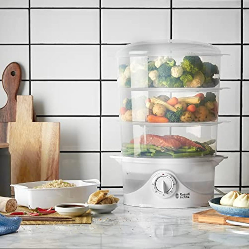 Russell Hobbs 3-Tier Electric Food Steamer | 9L BPA-Free 800W