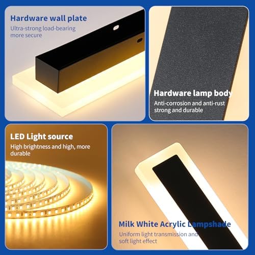 Mikeru 80cm Modern LED Outdoor Wall Sconce | IP65 Waterproof 2-Pack