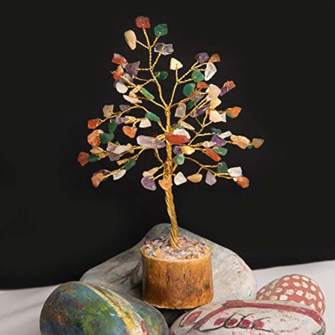 Jolof Store Multi-Agate Crystal Tree | Healing Stones Feng Shui Decor