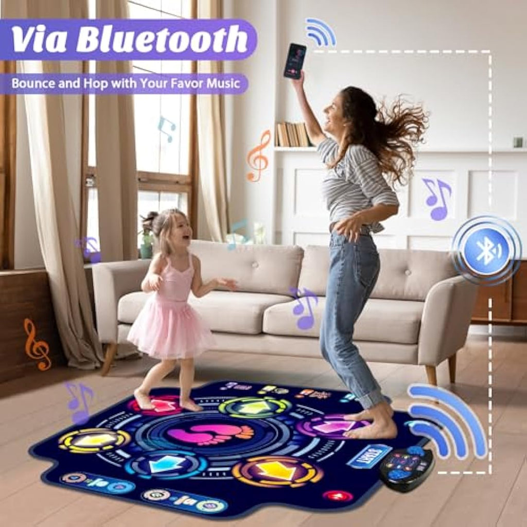 KIZJORYA Bluetooth Dance Mat for Kids - Electronic Light-up Dance Pad