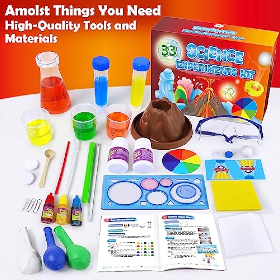 UNGLINGA 33 Experiments Science Kit – STEM Chemistry Set for Kids