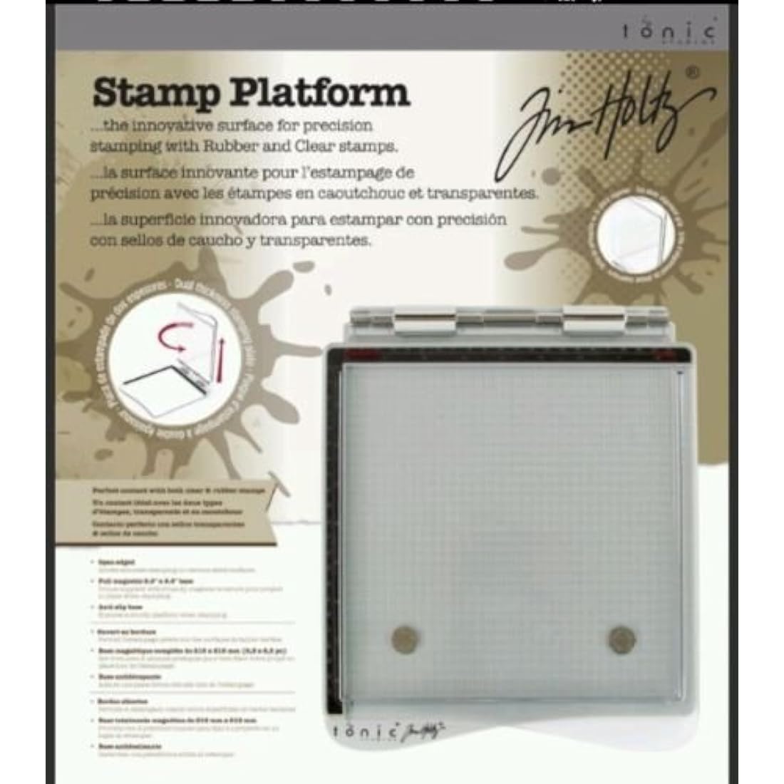 Tonic Studios Stamping Platform – Large Magnetic Crafting Tool, Grey