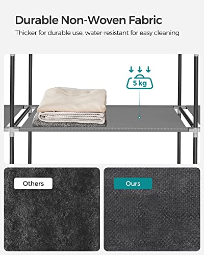 SONGMICS Portable Clothes Wardrobe – Large Fabric Closet with 4 Rails